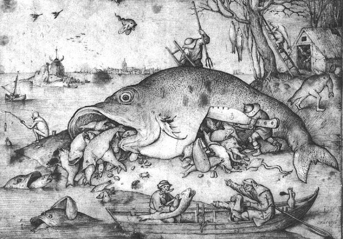 BRUEGEL, Pieter the Elder Big Fishes Eat Little Fishes g oil painting image